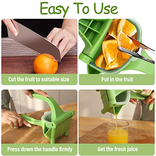 KolorFish Manual Plastic Fruit Juicer, Hand Press Lemon Squeezer Hand Juicer Citrus Press Juicer Fruit Extractor Tool for Orange, Limes, Lemon (Green) - Image 4