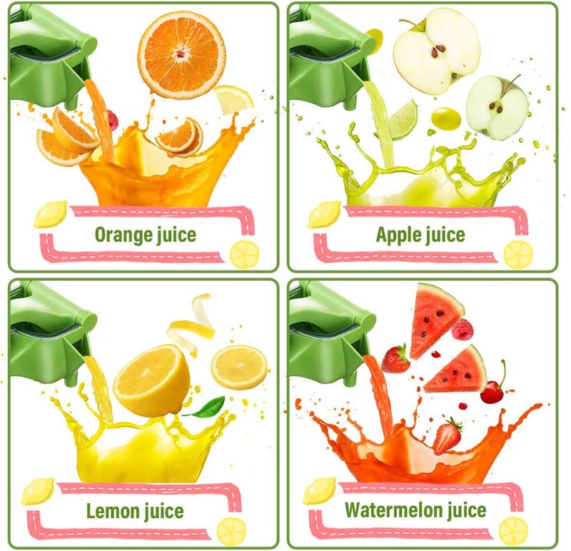 KolorFish Manual Plastic Fruit Juicer, Hand Press Lemon Squeezer Hand Juicer Citrus Press Juicer Fruit Extractor Tool for Orange, Limes, Lemon (Green) - Image 5
