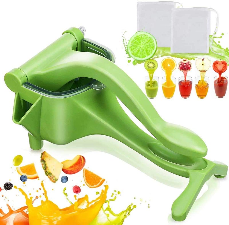 KolorFish Manual Plastic Fruit Juicer, Hand Press Lemon Squeezer Hand Juicer Citrus Press Juicer Fruit Extractor Tool for Orange, Limes, Lemon (Green) - Image 1