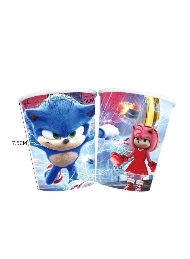 Kidzilla 120 PCS Sonic the Hedgehog Birthday Party Supplies Kit for Kids – Video Game Theme Party Decorations Set with Plates, Cups, Napkins, Banner, Tablecloth, Hats, Masks, Loot Bags & Party Favors - Image 3