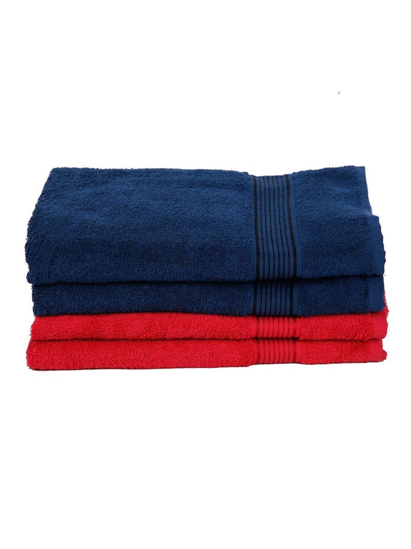 Kopa by Bianca 400 GSM 100% Cotton Soft Terry Towel l 4pc Bath Towel l Cotton Bath Towel l Bath Towel Cotton l D`Ross l Navy Blue-Red - Image 2