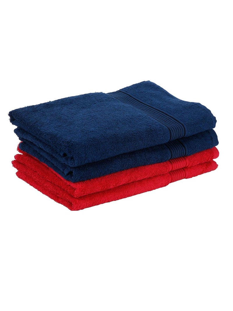 Kopa by Bianca 400 GSM 100% Cotton Soft Terry Towel l 4pc Bath Towel l Cotton Bath Towel l Bath Towel Cotton l D`Ross l Navy Blue-Red - Image 5