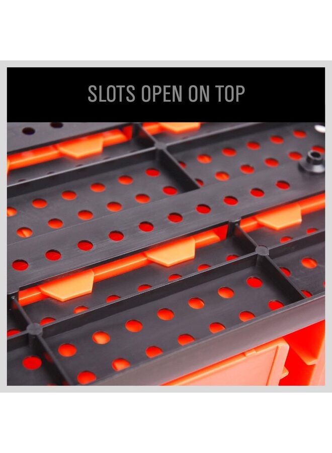 30PCS Wall Mounted Storage Bins Parts Rack 30PC Organizer Garage Plastic Shop Tool for Men's Gift, Blue,Orange,Red - Image 3