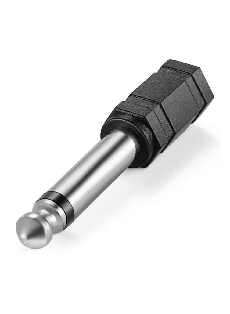 TNP 6.35mm (1/4 inch) Mono TS Male to 3.5mm (1/8 inch) TRS Female Adapter (2 Pack) - Nickel Plated Stereo Headphone Audio Jack Aux Converter Connector Plug  - Image 2