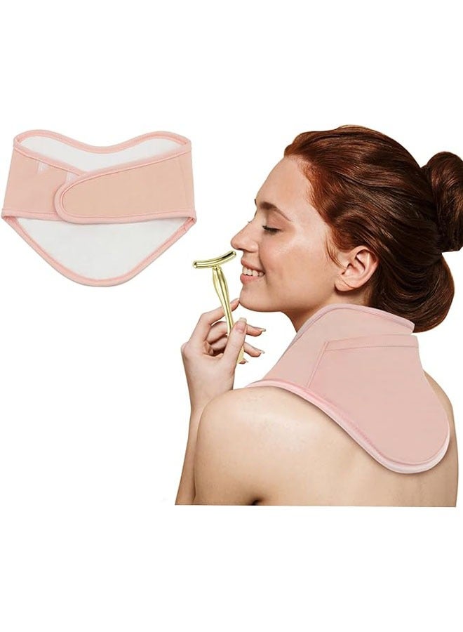 Generic Castor oil wrap for neck and décolletage to reduce clutter, natural bamboo cotton castor oil pack, soft and portable compression to soothe the back triangle of the neck  - Image 1