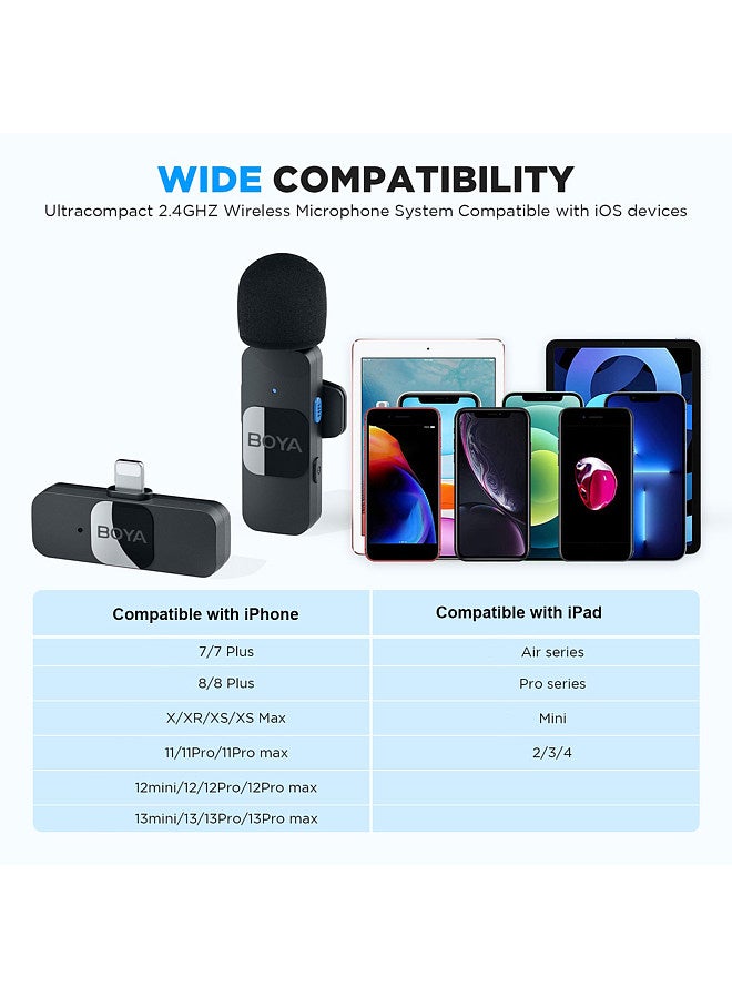 BOYA BY-V2 One-Trigger-Two 2.4G Wireless Microphone System Clip-on Phone Microphone Omnidirectional Mini Lapel Mic Auto Pairing Smart Noise Reduction 50M Transmission Range Replacement  - Image 4