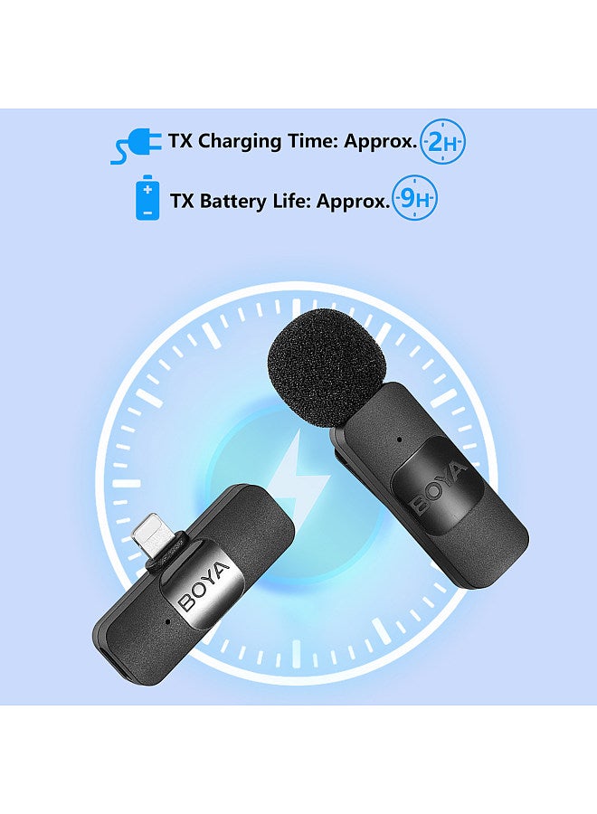 BOYA BY-V2 One-Trigger-Two 2.4G Wireless Microphone System Clip-on Phone Microphone Omnidirectional Mini Lapel Mic Auto Pairing Smart Noise Reduction 50M Transmission Range Replacement  - Image 3
