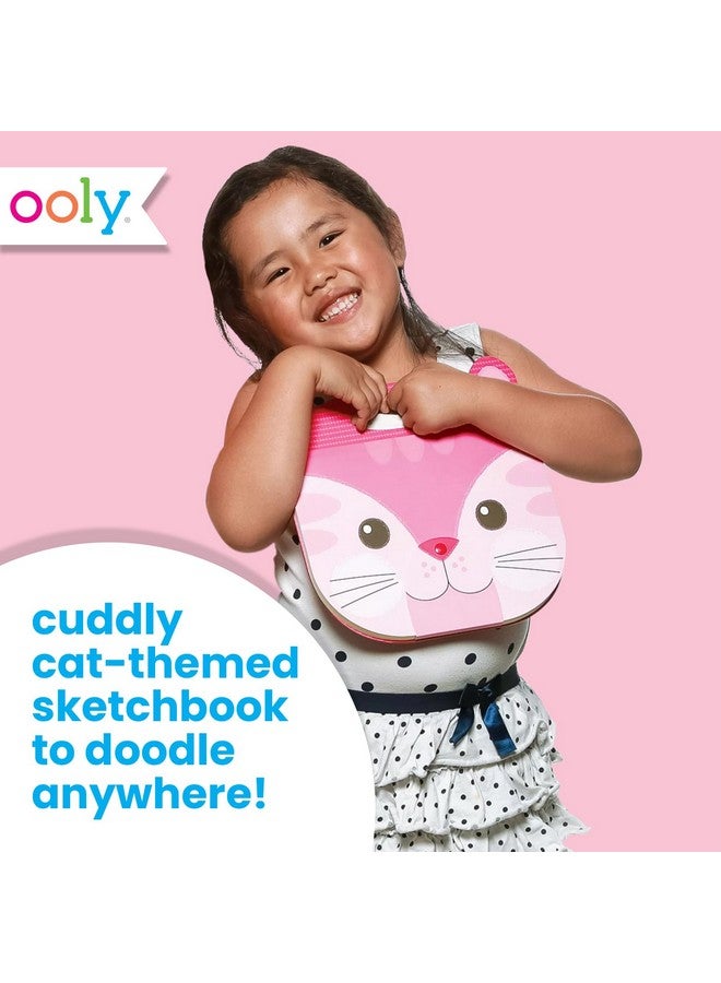 أولي دفتر رسم محمول للأطفال من OOLY، 60 صفحة، 9 × 7 بوصات، دفتر رسم محمول، لوحة رسم للسفر - قطة - Image 2