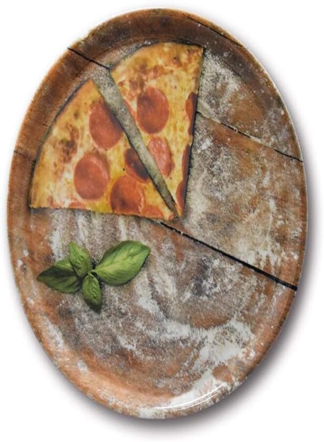 Saturnia porcelain pizza plate 31 cm - flour slice - napoli