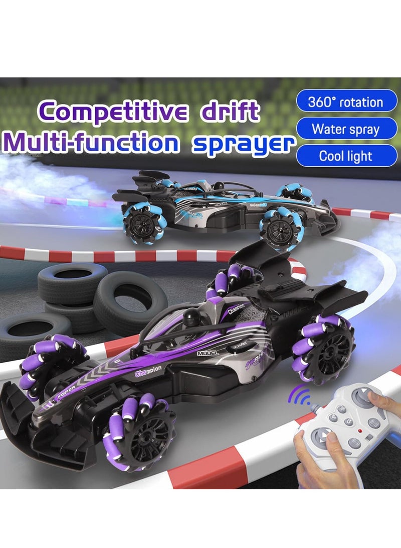 RAKAY 2.4GHz Gesture Sensing Remote Control Car - 360° Spin High Speed Drift F1 Formula Racing, with Spray, Music & Light, Toy for Kids 8-12 Year Birthday Coolest Best Toy,Purple - Image 2