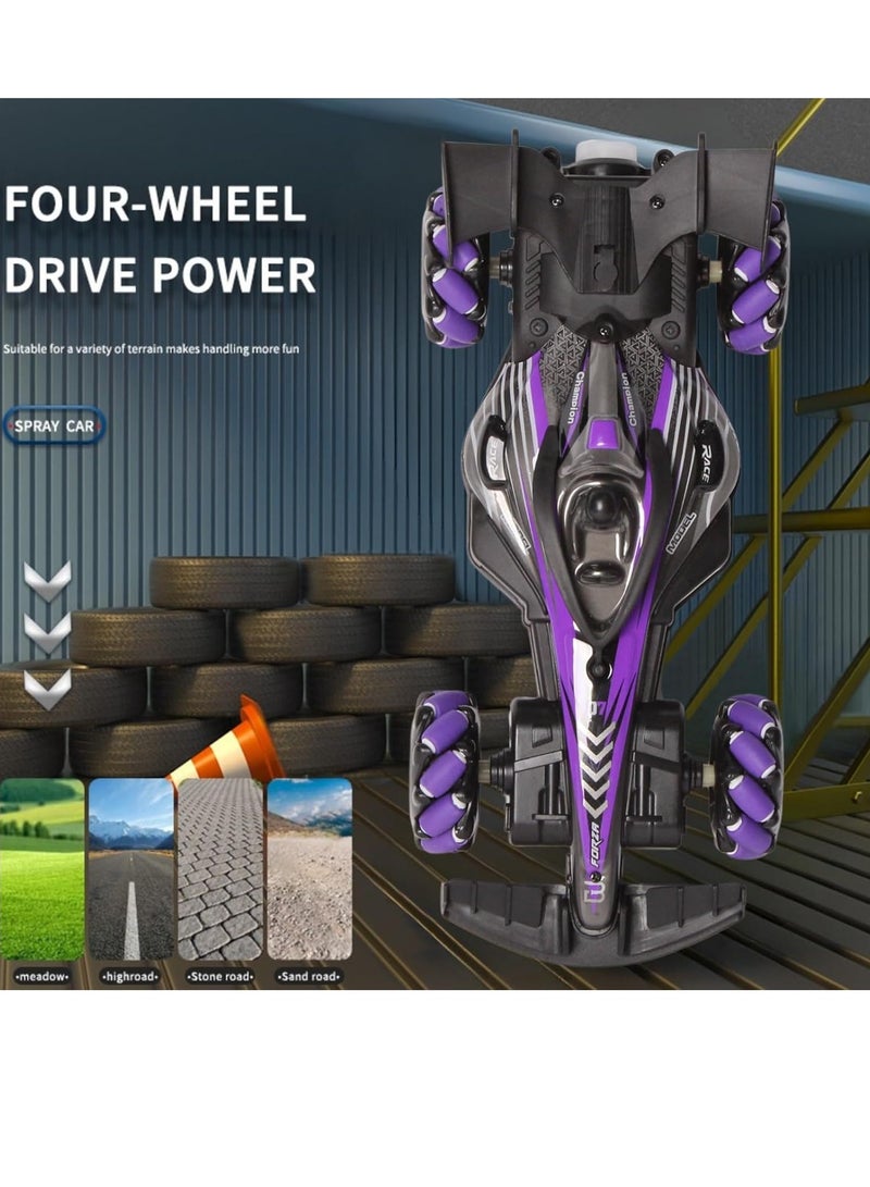 RAKAY 2.4GHz Gesture Sensing Remote Control Car - 360° Spin High Speed Drift F1 Formula Racing, with Spray, Music & Light, Toy for Kids 8-12 Year Birthday Coolest Best Toy,Purple - Image 4