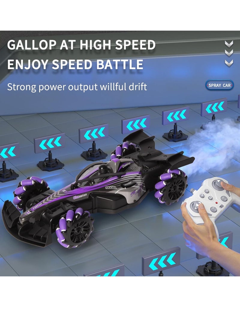 RAKAY 2.4GHz Gesture Sensing Remote Control Car - 360° Spin High Speed Drift F1 Formula Racing, with Spray, Music & Light, Toy for Kids 8-12 Year Birthday Coolest Best Toy,Purple - Image 5