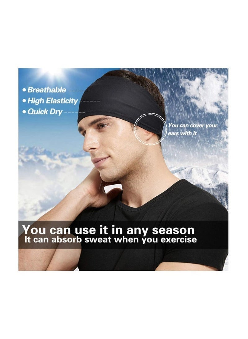 Acozycoo Running Headband,5Pack,Mens Sweatband Sports Headband for Running,Cycling,Basketball,Yoga,Fitness Workout Stretchy Unisex Hairband - Image 4