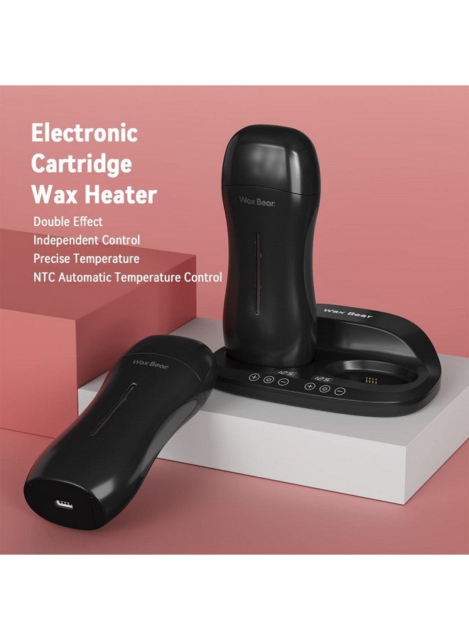 Wax Bear Roll On Warmer with Double Roller for Soft Wax Cartridges, Magnetic Heater Base for Hair Removal - Ideal for Home or Salon Use (Black) - Image 4