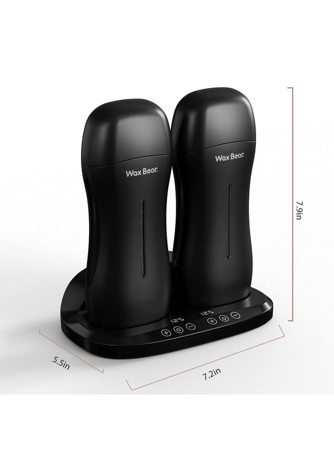 Wax Bear Roll On Warmer with Double Roller for Soft Wax Cartridges, Magnetic Heater Base for Hair Removal - Ideal for Home or Salon Use (Black) - Image 2