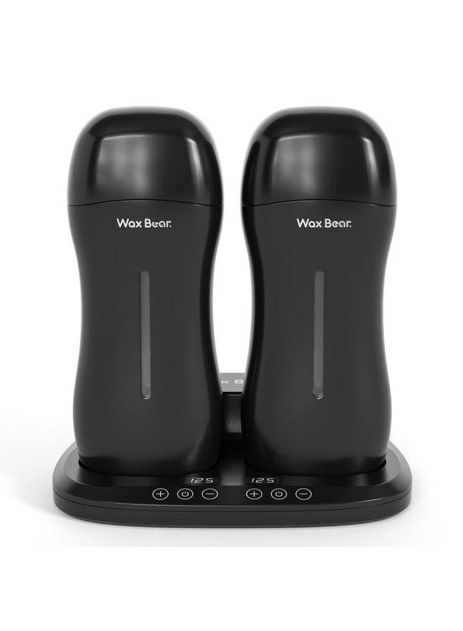 Wax Bear Roll On Warmer with Double Roller for Soft Wax Cartridges, Magnetic Heater Base for Hair Removal - Ideal for Home or Salon Use (Black) - Image 1