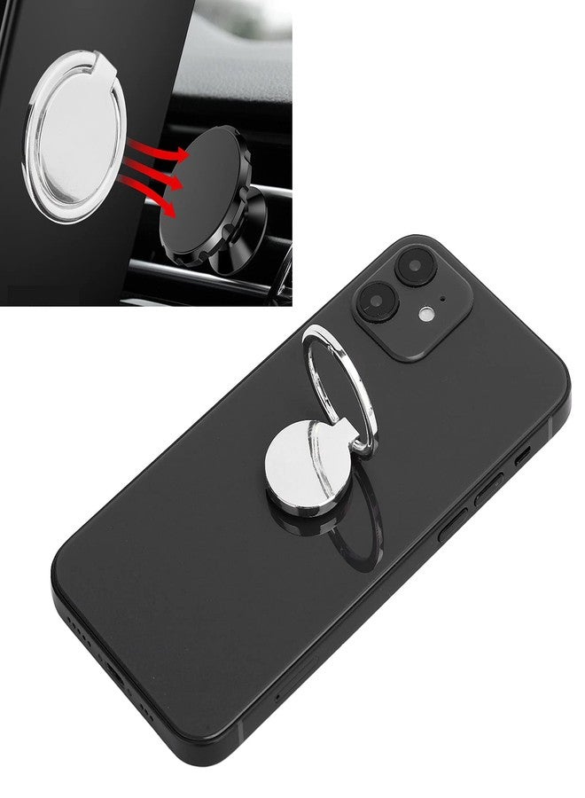 Yoidesu Phone Ring Holder, Mobile Phone Finger Ring Adjustable Metal Phone Holder Magnetic Car Mount for Mobile Phones and Tablets(Silver) - Image 5