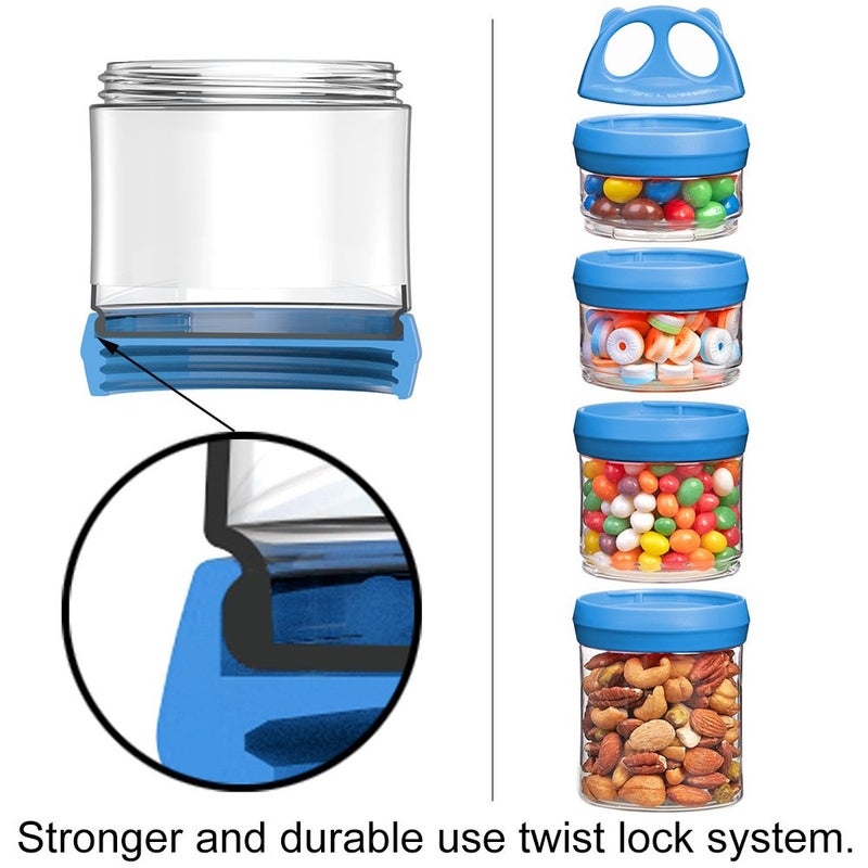 BeneLabel Stackable Food Storage Containers with Twist Lock System - BPA-Free Tritan Containers for Travel, Formula, Protein Powder, Snacks - Leakproof & Dishwasher Safe - 31 oz (Blue) - Image 5