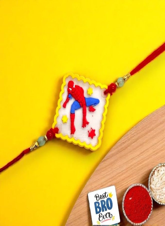 Elleva Cartoon Rakhi set for Brother Kids Hand Bracelet Rakshabandhan Rakhi Combo Doraemon & Spiderman Rakhis set | Best Rakshabandhan Gift, Set of 2 (Pack of 1) - Image 2