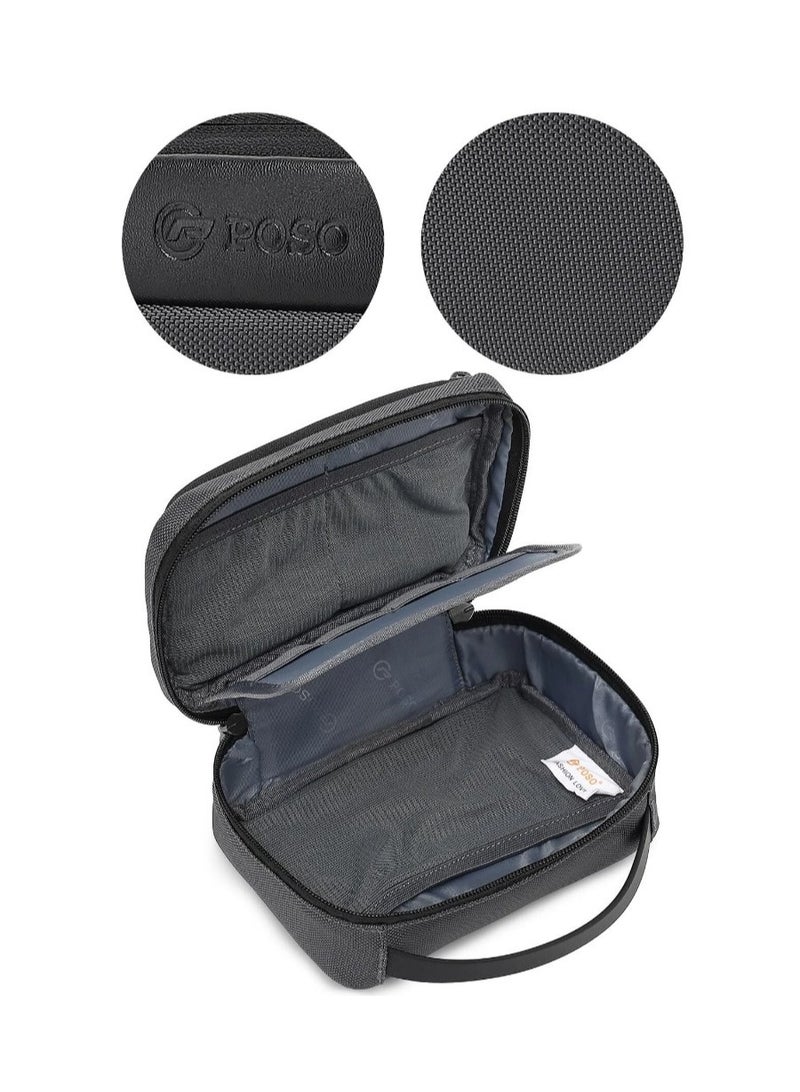 بوزو حقيبة تخزين مع منفذ شحن، مجموعة أدوات الزينة عالية الجودة للسفر، مثالية لحفظ أغراضك الشخصية، أسود | - Image 4