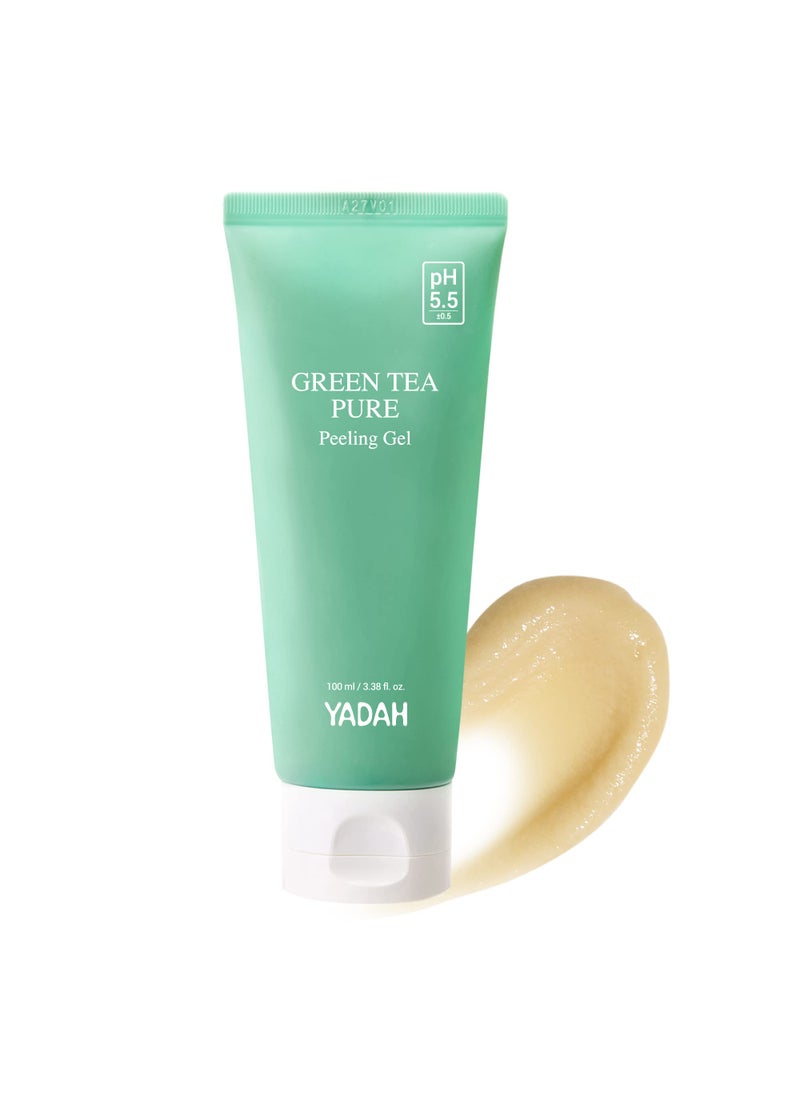 YADAH YADAH Green Tea Pure Peeling Gel, 3.4 Fl Oz - pH Balanced Exfoliating Gel with Natural Cellulose for Smooth, Resurface and Even Skin for Moisture Balance 