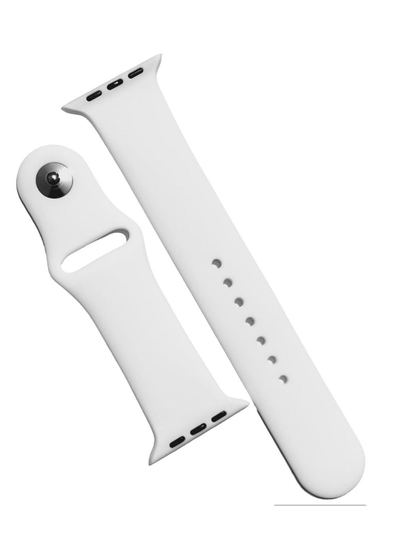 سوار رياضي من السيليكون لساعة أبل من السلسلة 6 - 42/44 ملم - أبيض - Image 1