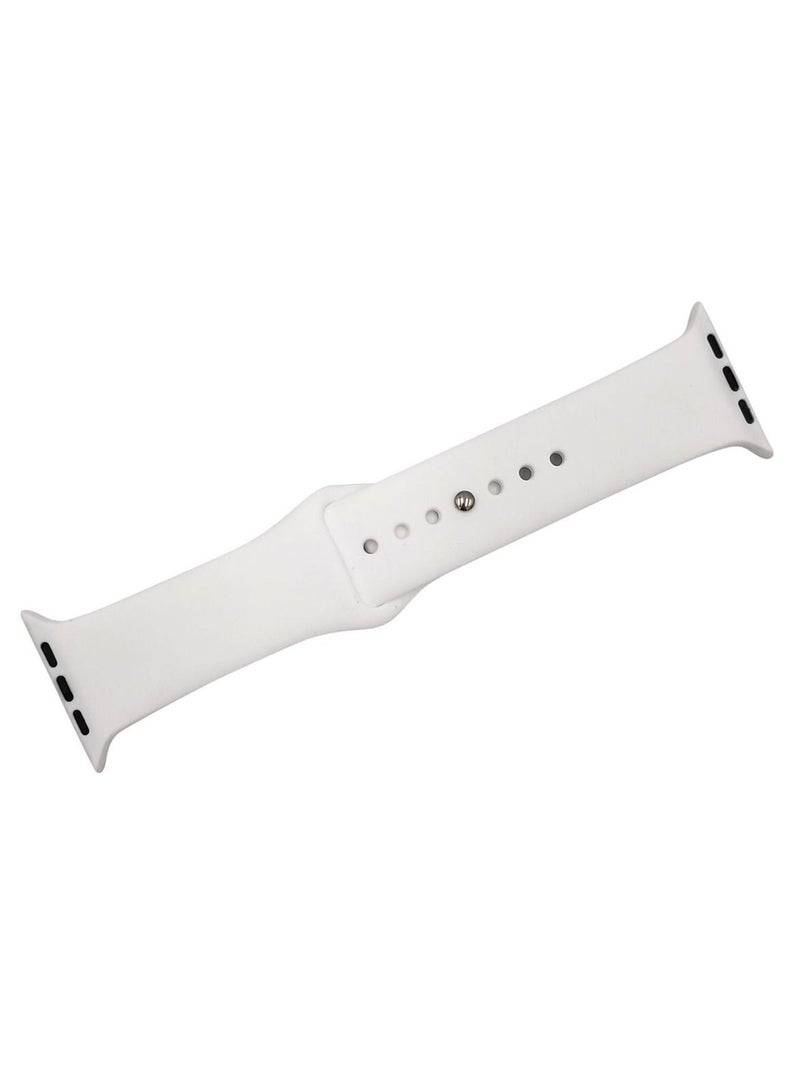 سوار رياضي من السيليكون لساعة أبل من السلسلة 6 - 42/44 ملم - أبيض - Image 4