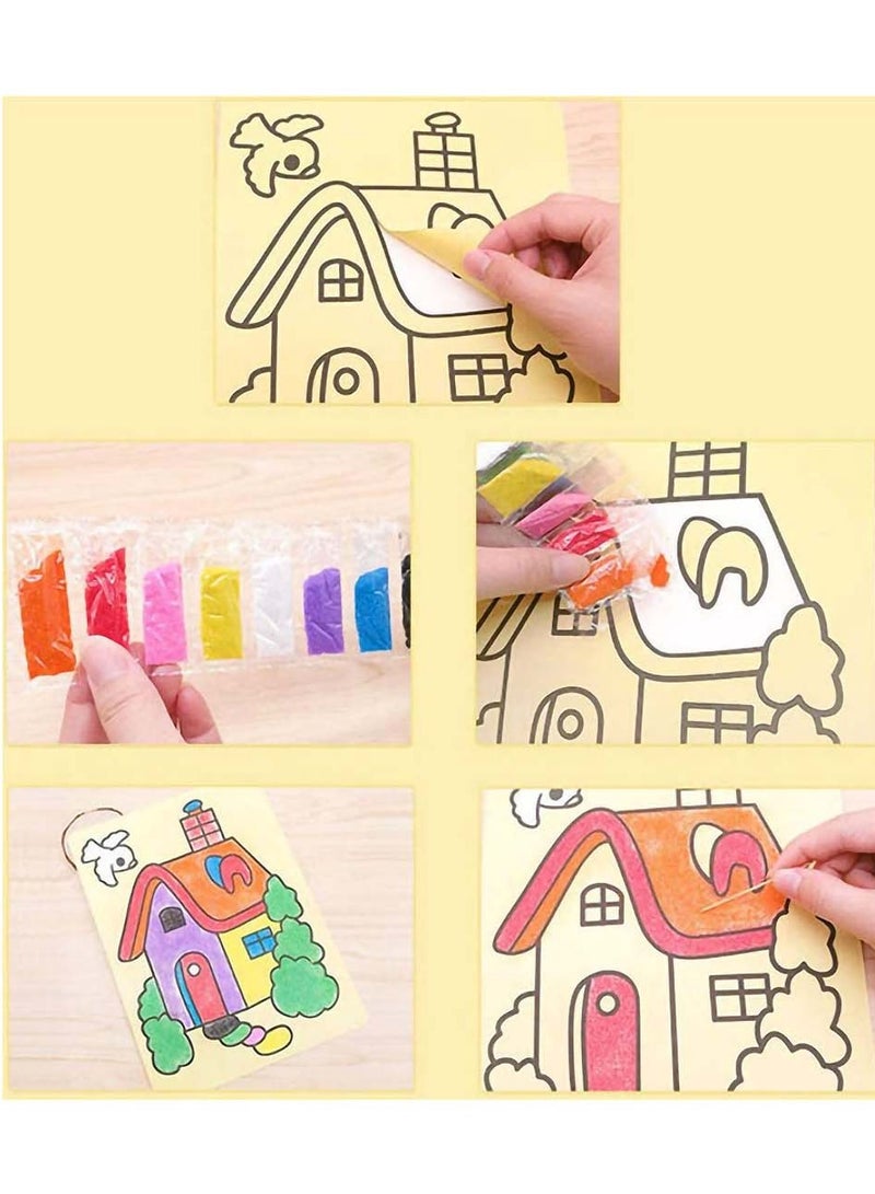 Party Time 6pcs DIY Coloring Sand Art painting Set Kids Arts & Crafts - Image 2