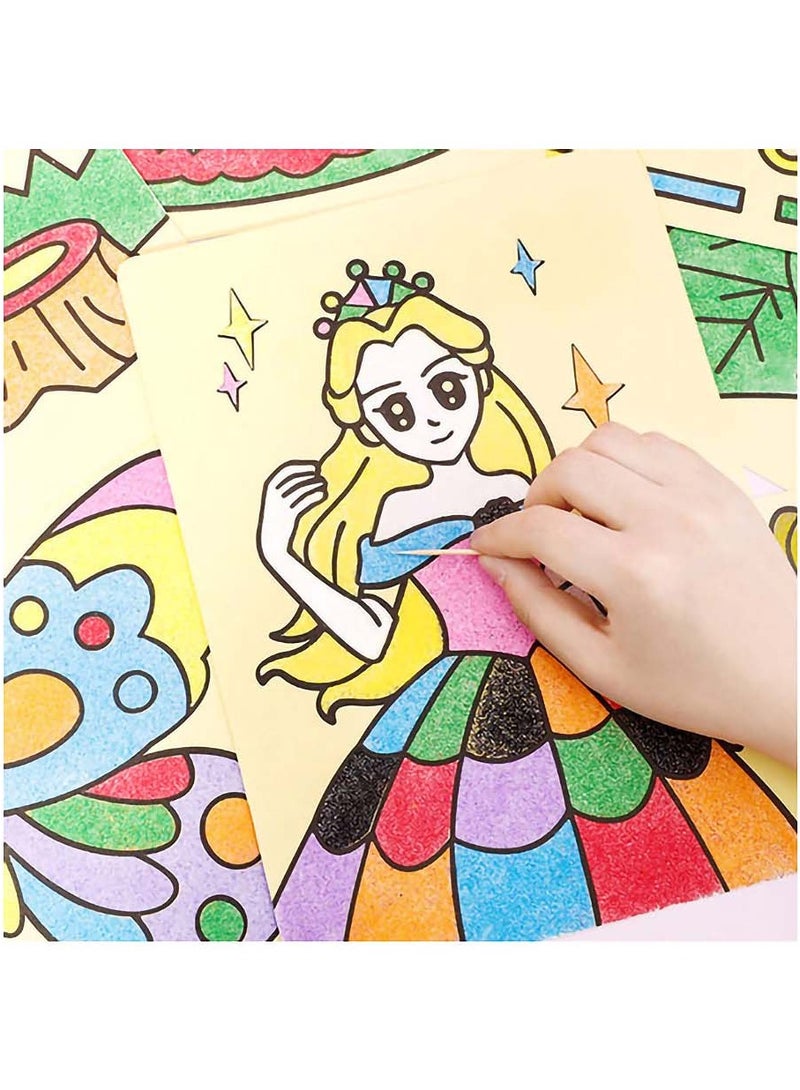 Party Time 6pcs DIY Coloring Sand Art painting Set Kids Arts & Crafts - Image 3