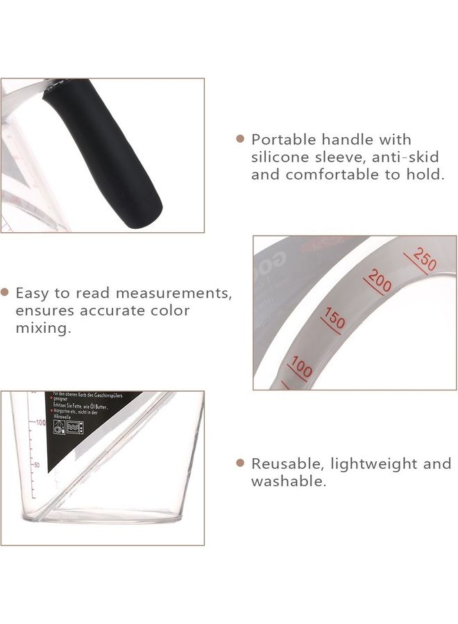 NIBEMINENT Graduated Measuring Hair Tint Mixing Cup Clear/Black 250ml  - Image 5