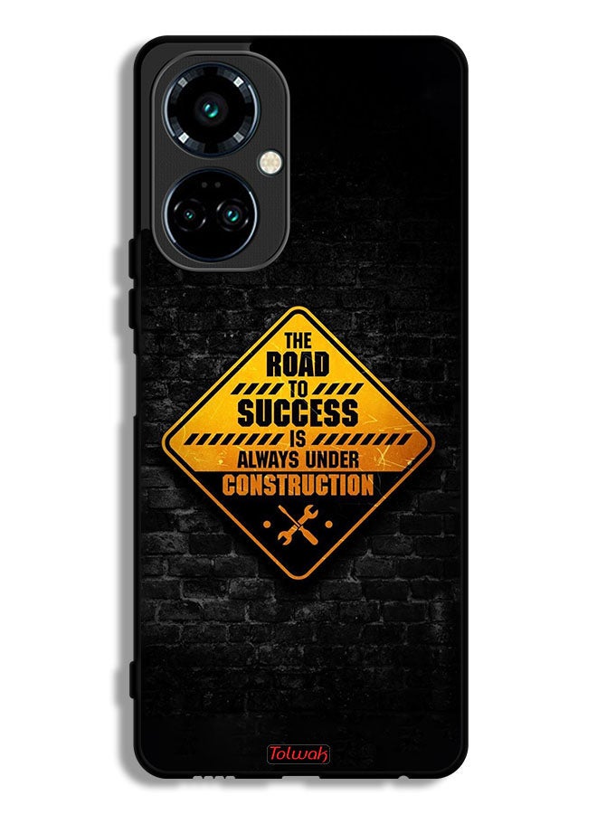 Tolwak Tecno Camon 19 Protective Case Cover The Road To Success Is Always Under Construction - Image 1