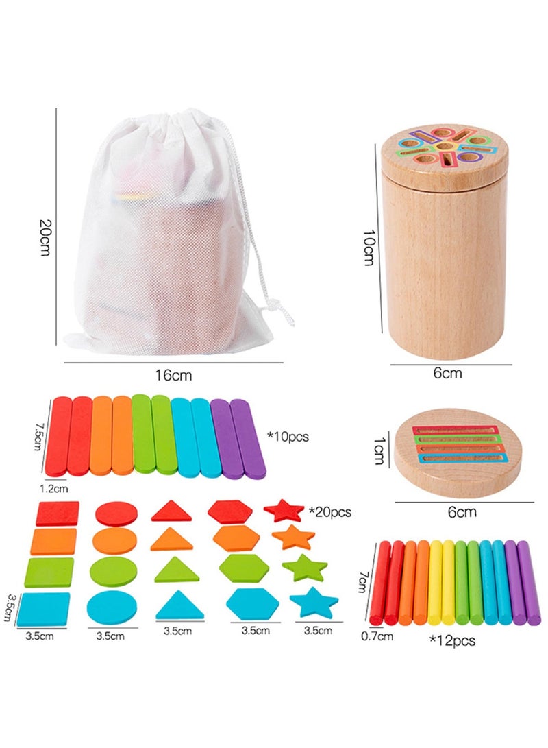 Mr. Penda 3 in 1 Montessori Toys for 3+ Year Old, Wooden Color Sorting Learning Toys for Toddlers, Fine Motor Skills,Preschool Learning Educational Matching Games, Sensory for Toddlers 3+ - Image 2