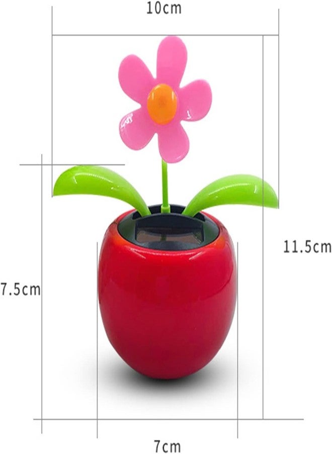 Sluswallow Orange Solar Dancing Flower Car Dashboard Decorations - Funny Solar Powered Dancing Flower Pot Car Ornaments Flower Swinging Toy for Car Decor, Funny Gifts, Solar Power Kits - Image 2