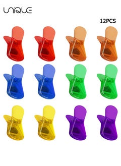 Unique Magnetic Clips 12 Pack Colorful Fridge Magnet for Refrigerator, Whiteboard, Photo Display, Home, Office, School-6 Colors  - Image 1