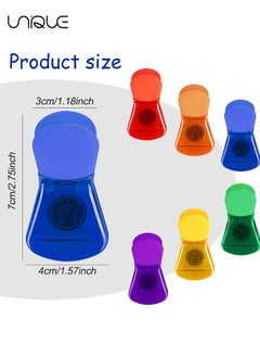 Unique Magnetic Clips 12 Pack Colorful Fridge Magnet for Refrigerator, Whiteboard, Photo Display, Home, Office, School-6 Colors  - Image 2