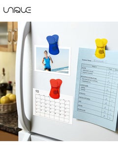 Unique Magnetic Clips 12 Pack Colorful Fridge Magnet for Refrigerator, Whiteboard, Photo Display, Home, Office, School-6 Colors  - Image 4