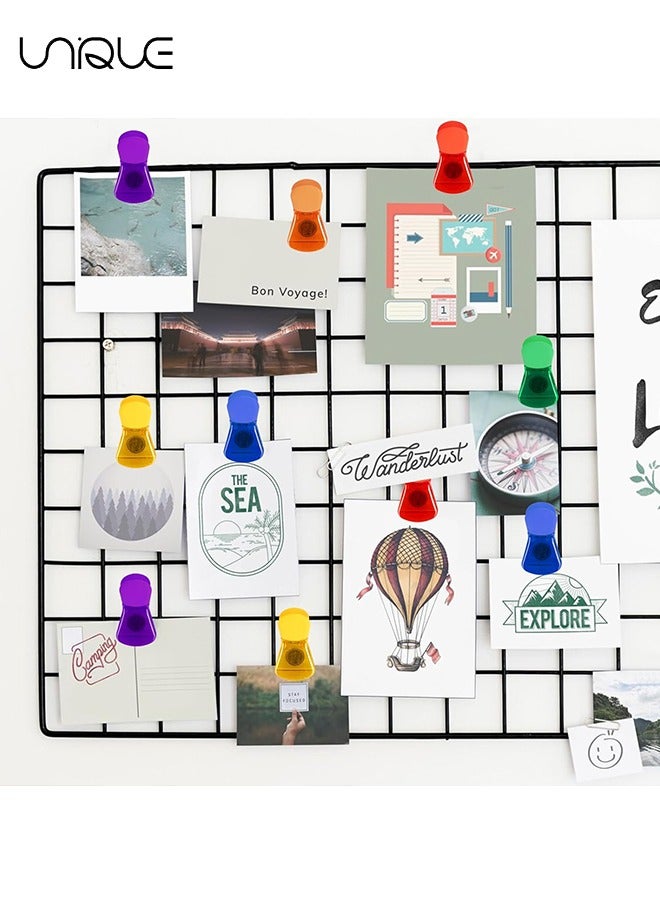 يونيك مقاطع مغناطيسية 12 حزمة مغناطيس ثلاجة ملونة للثلاجة ، السبورة ، عرض الصور ، المنزل ، المكتب ، المدرسة - 6 ألوان - Image 5