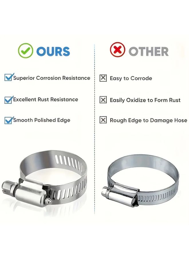 30 Pcs 6 Specification Stainless Steel Adjustable Hose Clamp Set 1/4 To 1 1/8 Inch - Image 5