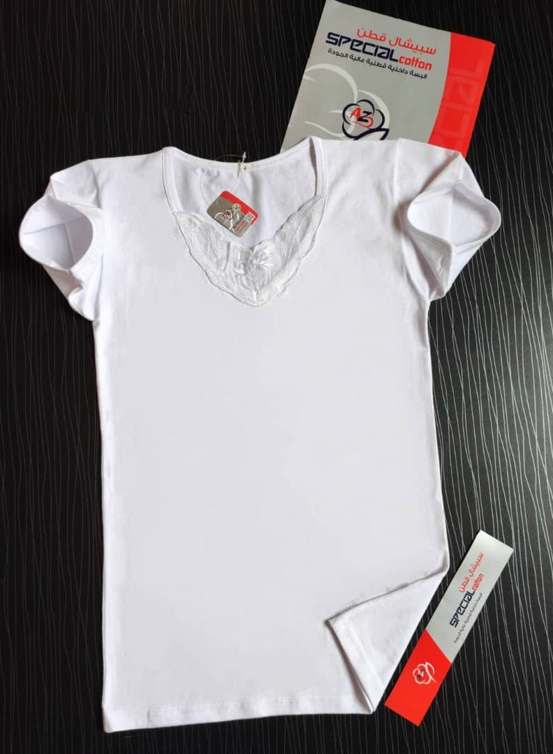 أ-ذ قطن بلوزة نسائية قطن نص كم (بكج من قطعتين ) - Image 2