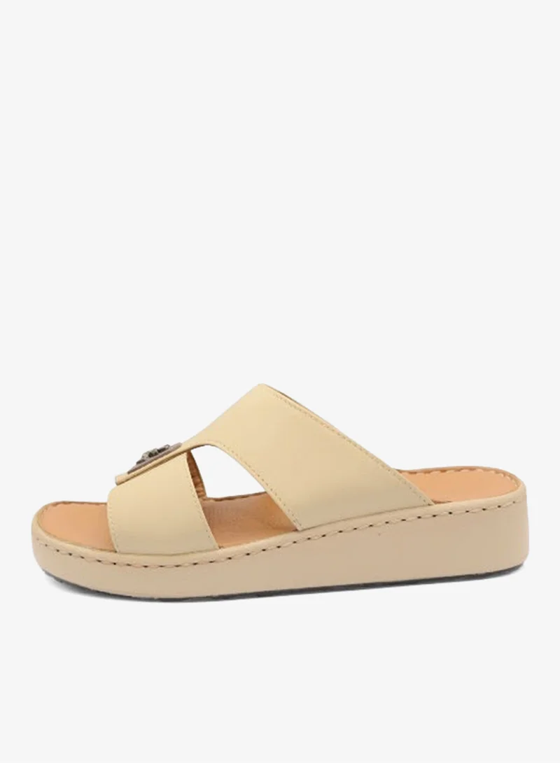 Al Reem Al Reem Z8009 Beige Leather Men's Arabic Sandal's
