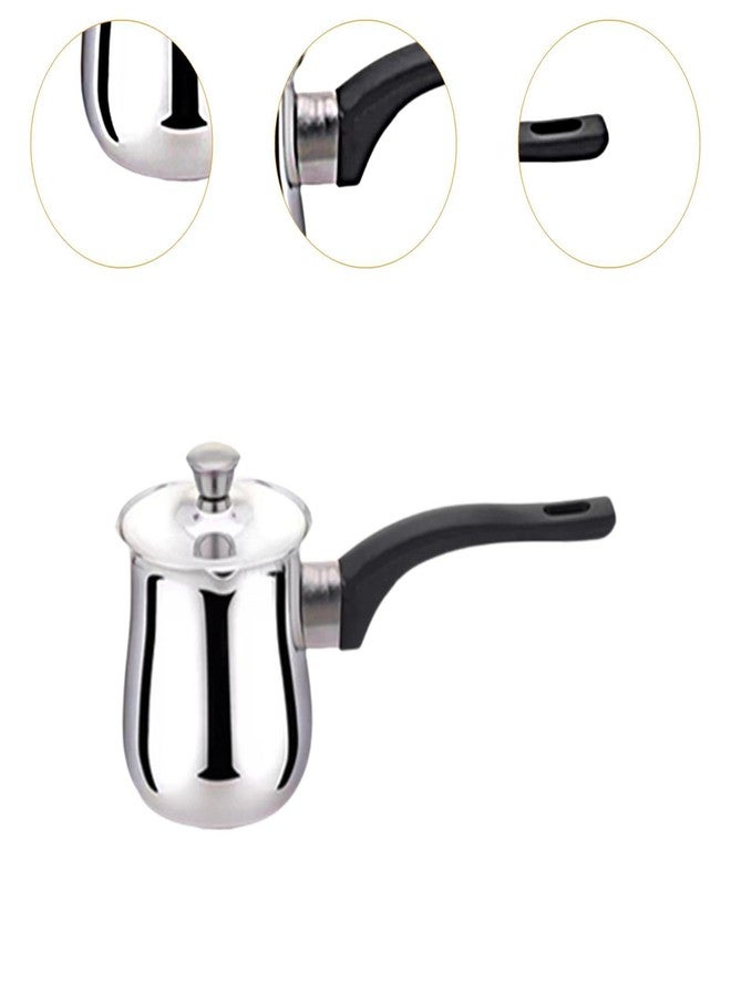 Fenteer Turkish Coffee Pot Butter Warmer Pot Chocolate Melting Pan Universal Coffee Maker Stainless Steel for Office Home Travel, 360ml - Image 4