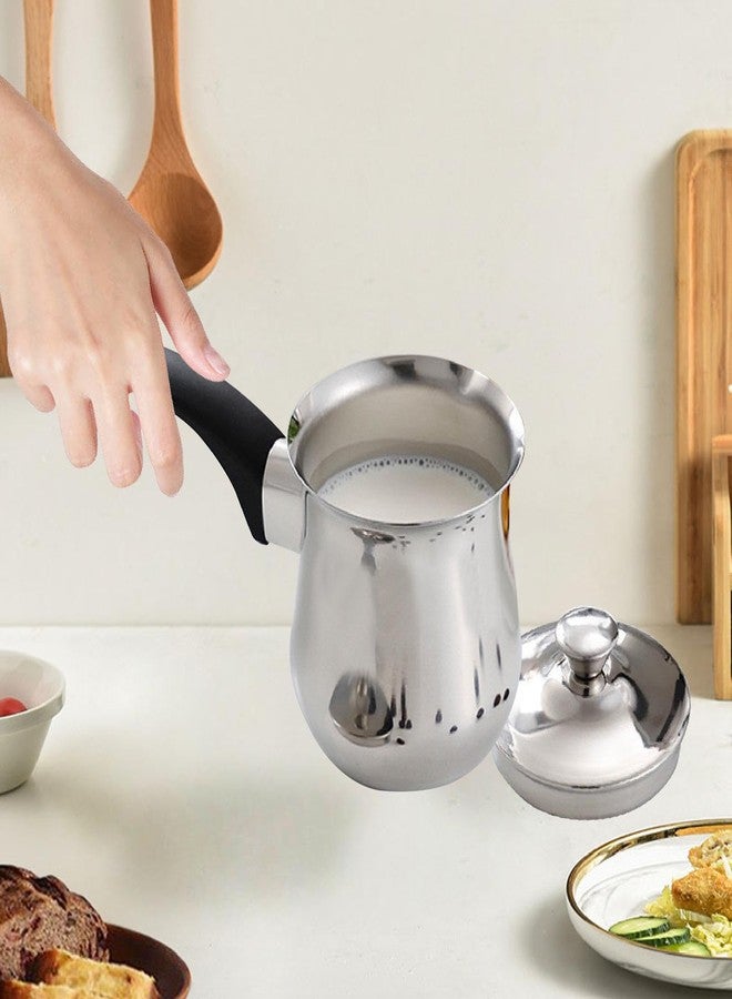 Fenteer Turkish Coffee Pot Butter Warmer Pot Chocolate Melting Pan Universal Coffee Maker Stainless Steel for Office Home Travel, 360ml - Image 2