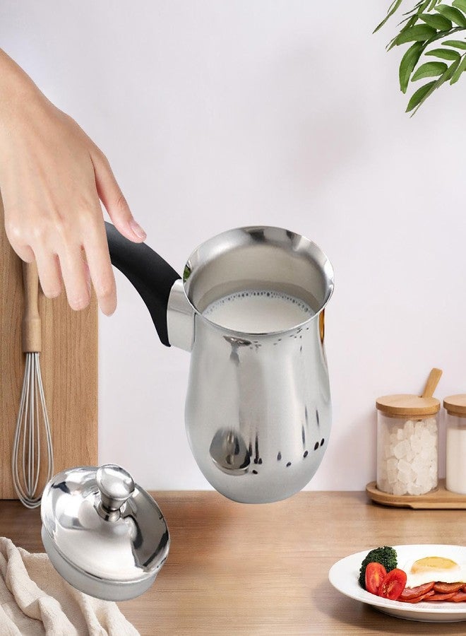 Fenteer Turkish Coffee Pot Butter Warmer Pot Chocolate Melting Pan Universal Coffee Maker Stainless Steel for Office Home Travel, 360ml - Image 5