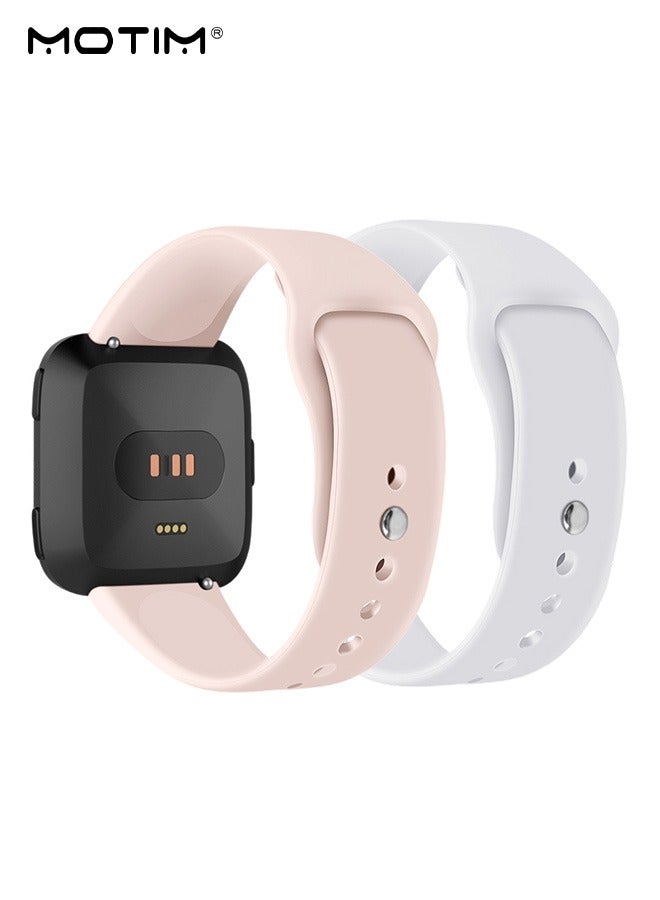 Motim 2 Pack Sport Silicone Bands Compatible with Fitbit Versa 2/1 S/M, Soft Durable Replacement Strap Accessories for Fitbit Versa 2/1 Band  - Image 1