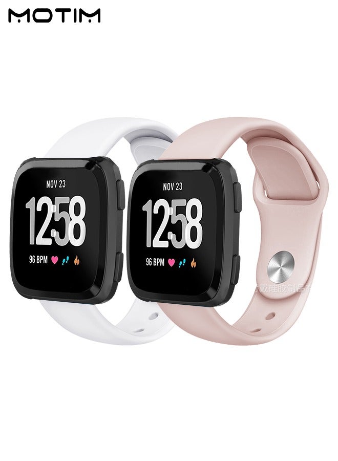 Motim 2 Pack Sport Silicone Bands Compatible with Fitbit Versa 2/1 S/M, Soft Durable Replacement Strap Accessories for Fitbit Versa 2/1 Band  - Image 2