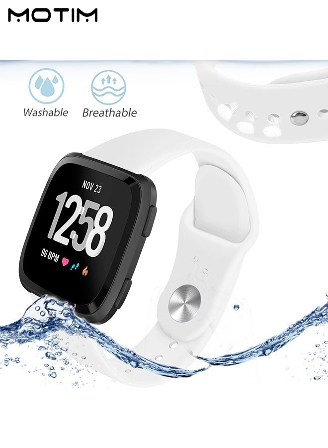 Motim 2 Pack Sport Silicone Bands Compatible with Fitbit Versa 2/1 S/M, Soft Durable Replacement Strap Accessories for Fitbit Versa 2/1 Band  - Image 3