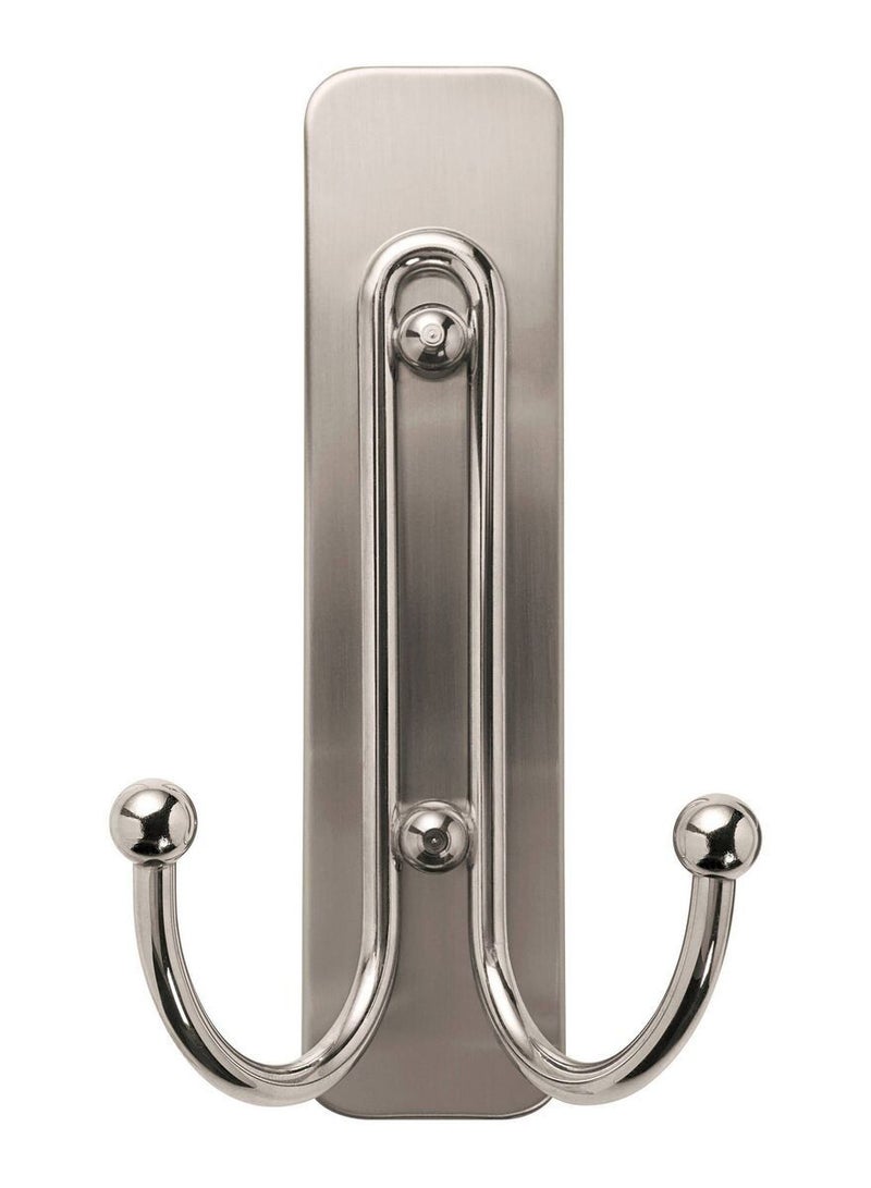 Command Large Brushed Nickel Double Hook Silver - Image 2