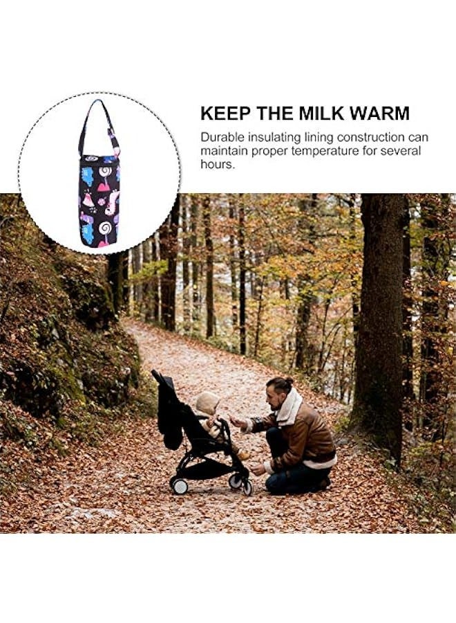 Milk Bottle Insulated Carrier Baby Water Bottle Strap Bag Travel Outdoor Bottle Keep Warm Carrying Sleeve Pouch 20X12X1cm - Image 2