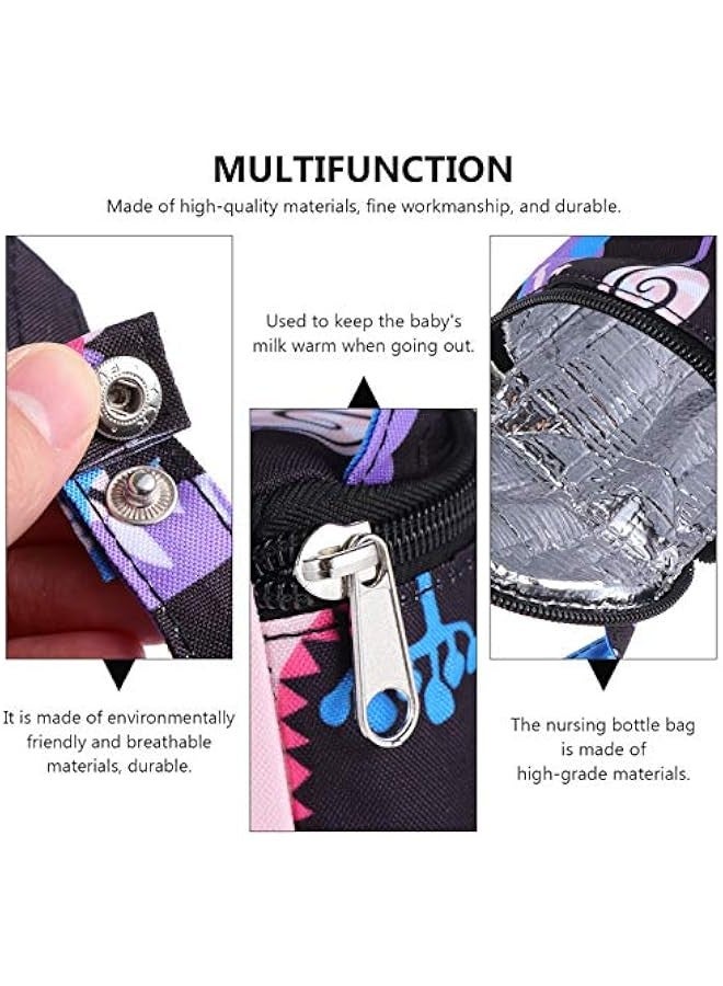 Milk Bottle Insulated Carrier Baby Water Bottle Strap Bag Travel Outdoor Bottle Keep Warm Carrying Sleeve Pouch 20X12X1cm - Image 3