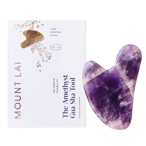 Mount Lai Amethyst Gua Sha Facial Tools  The Stone of Tranquility  Face  Body Guasha Tools for SelfCare Massager for Sculpting Muscle Tension Relief  Puffiness Reduction